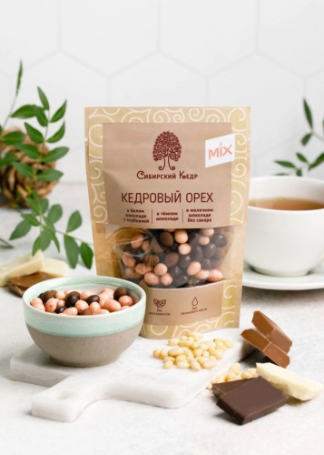 Zedernnüsse in Vollmilchschokolade MIX, 60 g, sortiert